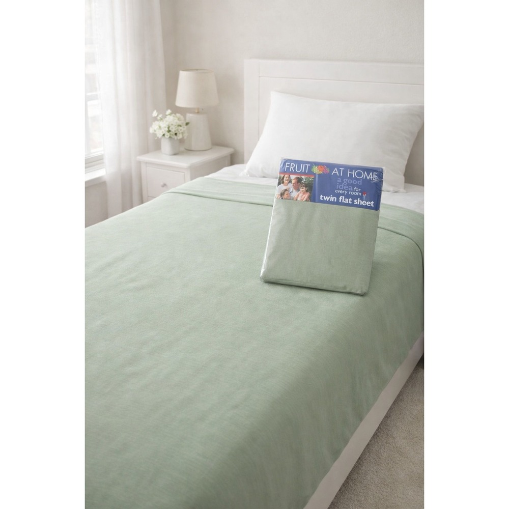 Vintage Fruit at Home Twin Fitted Sheet 1999 NIP Sage/Green